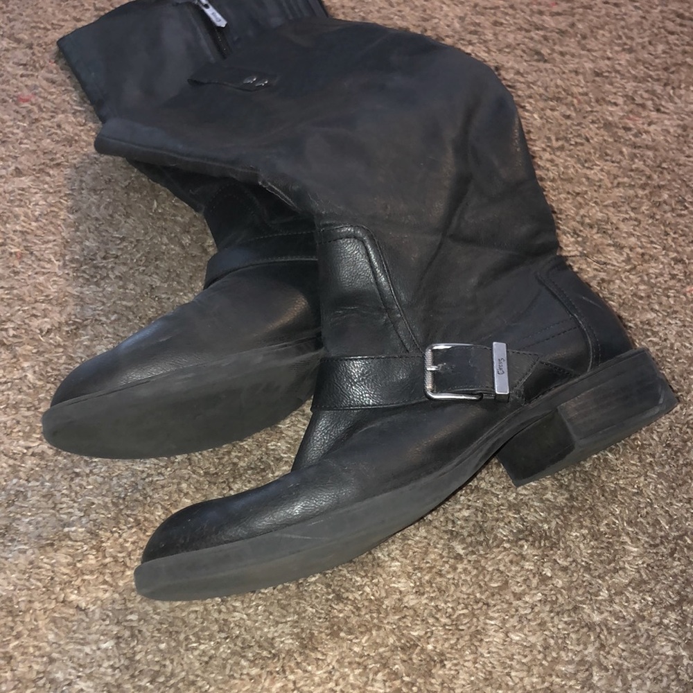 Circus by Sam Edelman tall black buckle boots; zip up